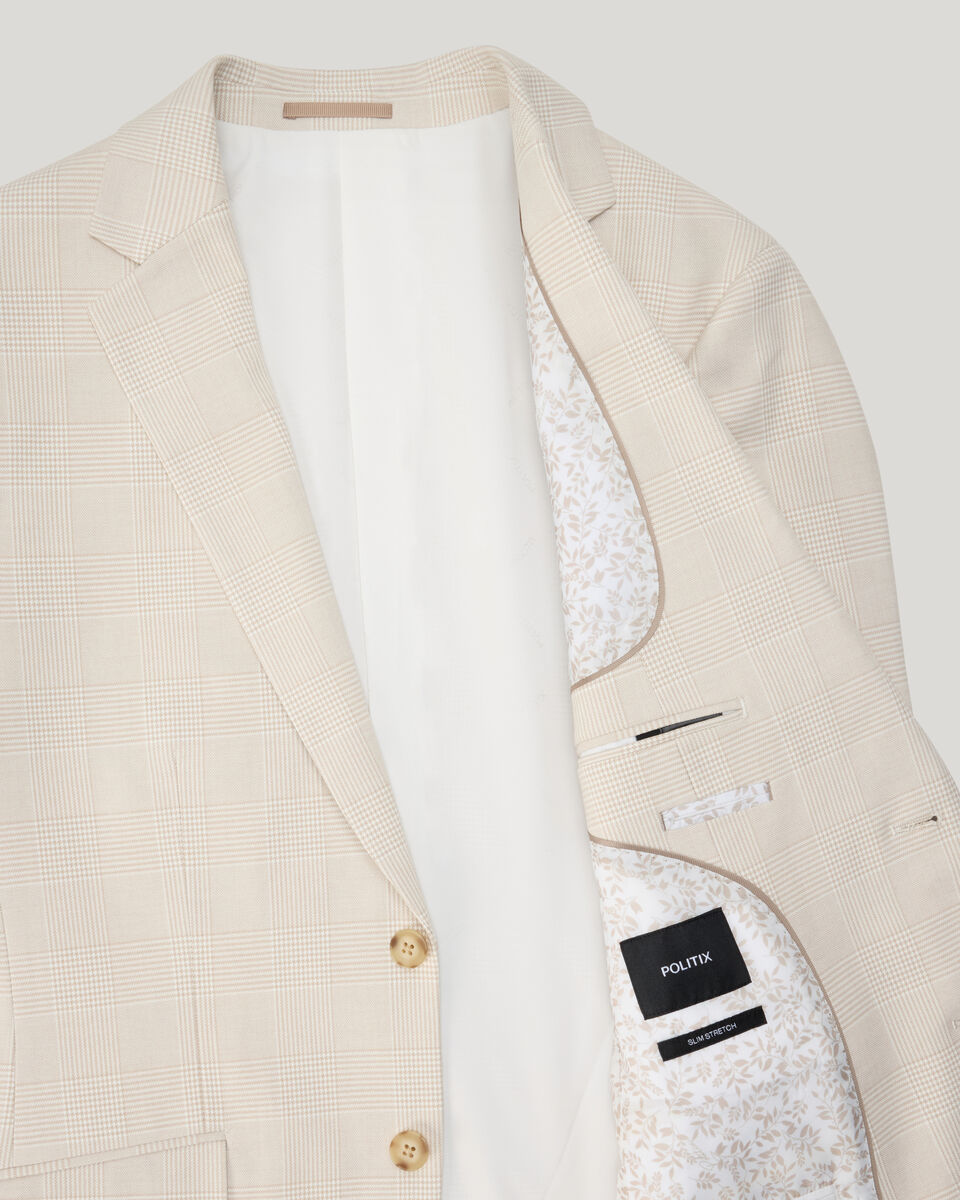 Prince of Wales Check Tailored Jacket, Natural Check, hi-res